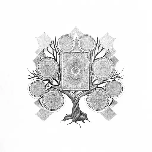 Family Tree Connected To Black Band