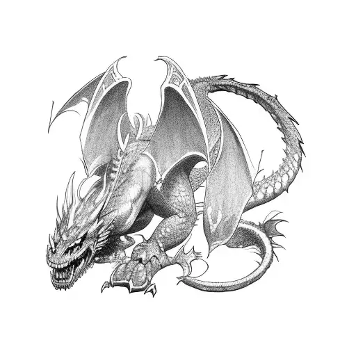 A Norse Mythology-inspired Gaming Character Battling A Dragon With A Pen