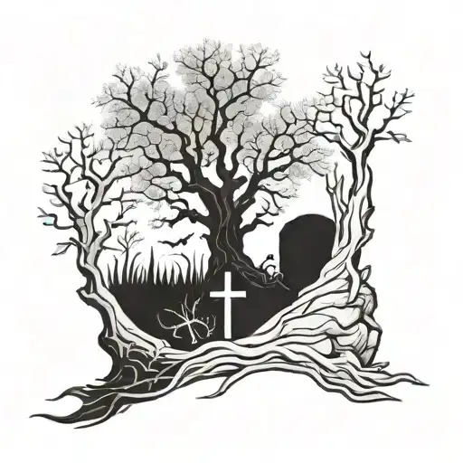 Grave And Tree