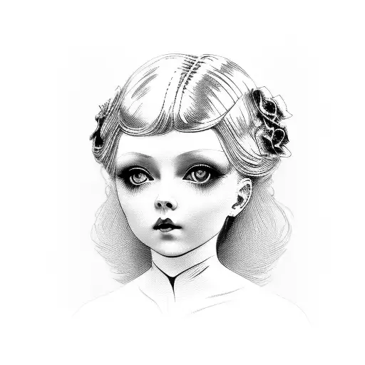 Victorian Porcelain Doll Black And Grey