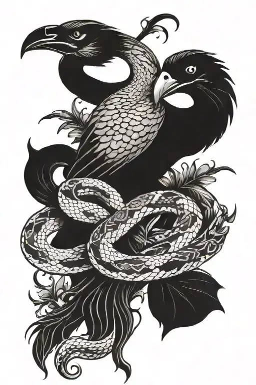 Snake And Raven