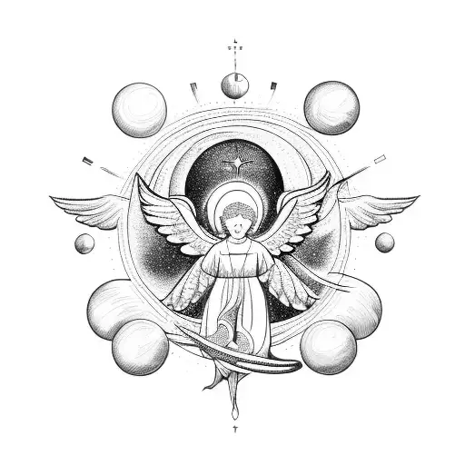 A Celestial Angel Holding A Planet In Its Hands