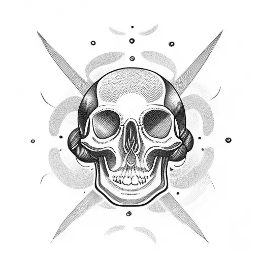 Girl Skull With Topknot Hairdo