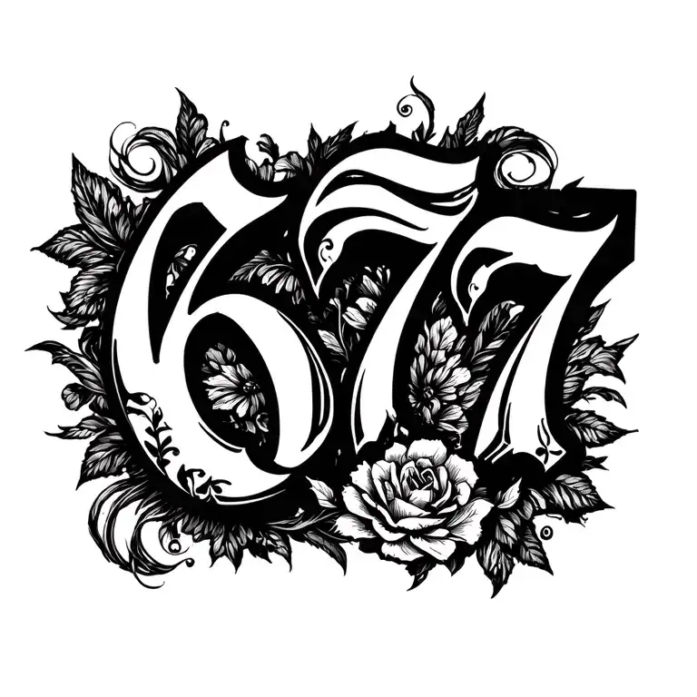 Number 677 With Design Around The Numbers