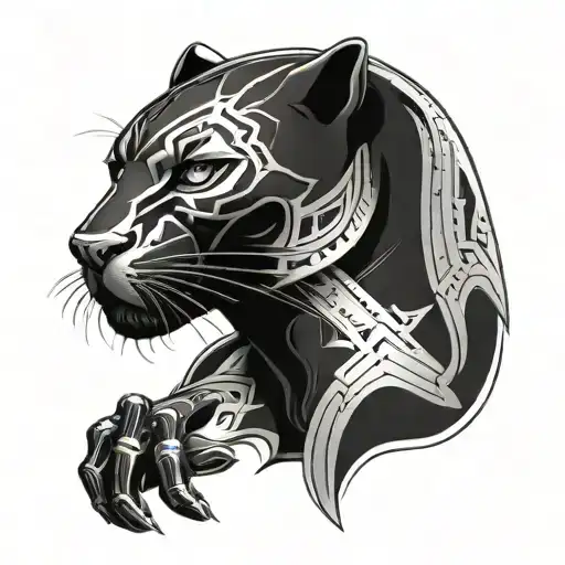 A Sleek And Elegant Black Panther Embodying The Fighter's Agility And Prowess