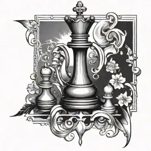 King Chess Piece Incorporating Elements