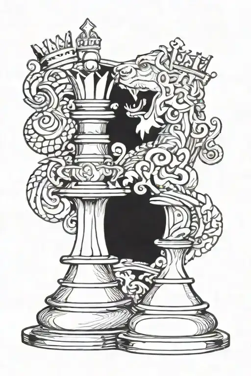King Chess Piece Incorporating Elements
