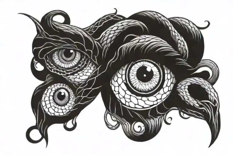 Eyes Along With A Snake