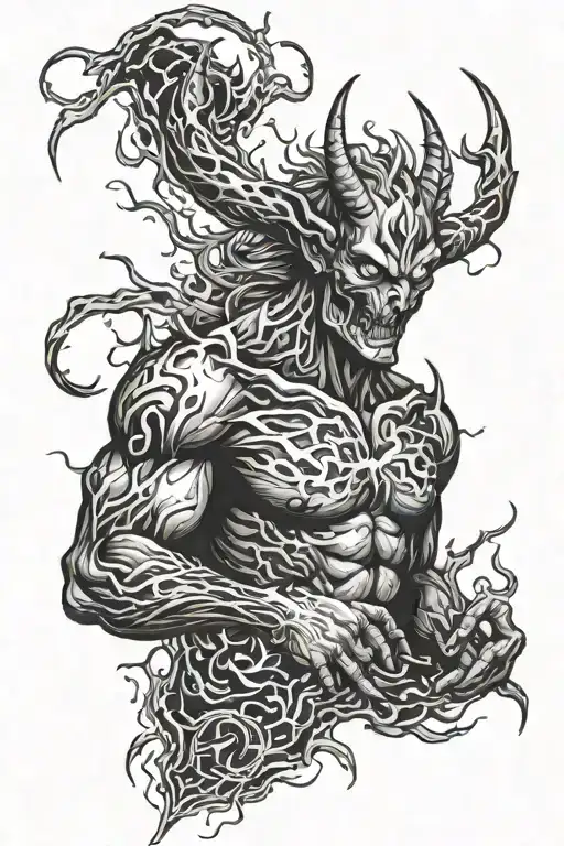 Demon With Lightning Striking