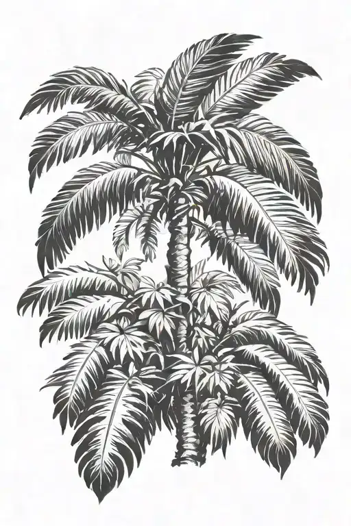 Palms Tree Growing Together Symbolizing The Client's