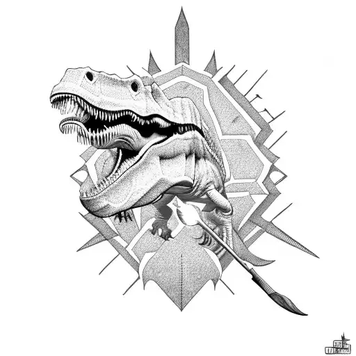 Dinosaur With A Spear