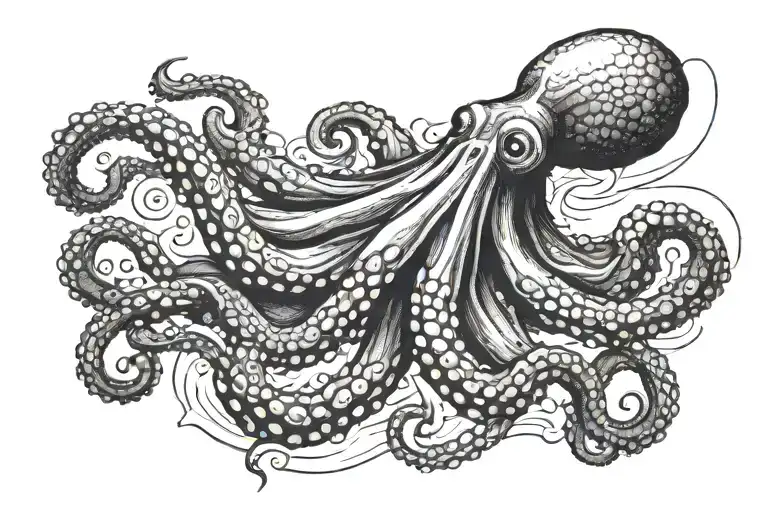 Octopus And Posiedon Spear