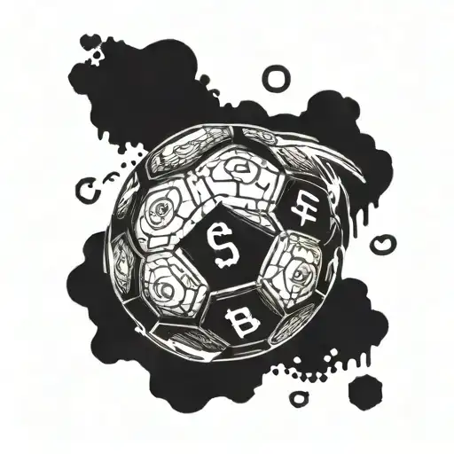 A Soccer Ball Made Of Currency Symbols Like Dollar Signs And Euros