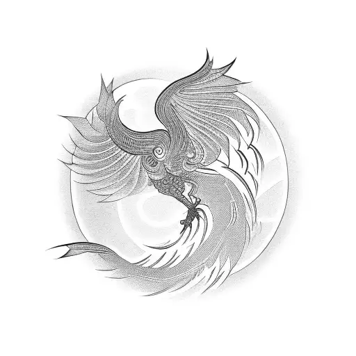 Bamboo Forest With A Hidden Chinese Phoenix