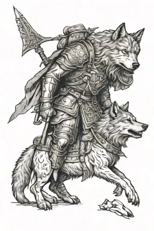 A Soldier And A Wolf In The Middle Ages