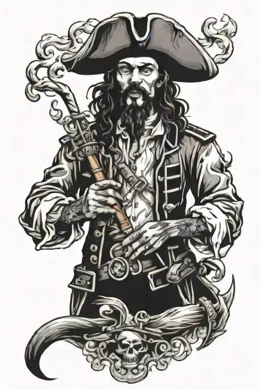 Pirate Smoking Cigarette