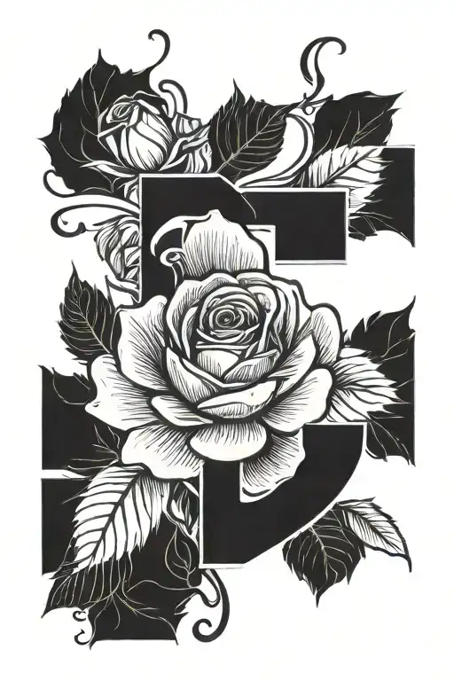 Rose With Fiance Initials J B
