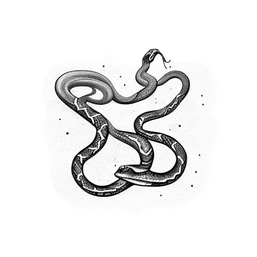 A Mystical Snake Coiled Around A Paintbrush And A Camera