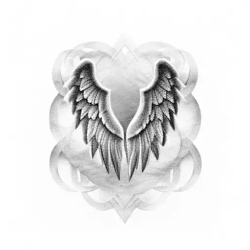 Angel Wings One Made Out Of Music Notes