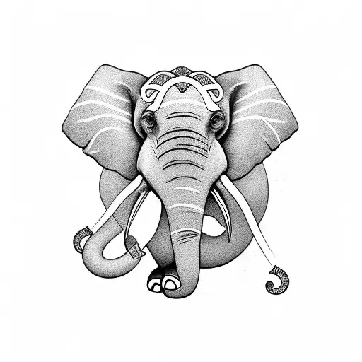 Elephant With The Number 185