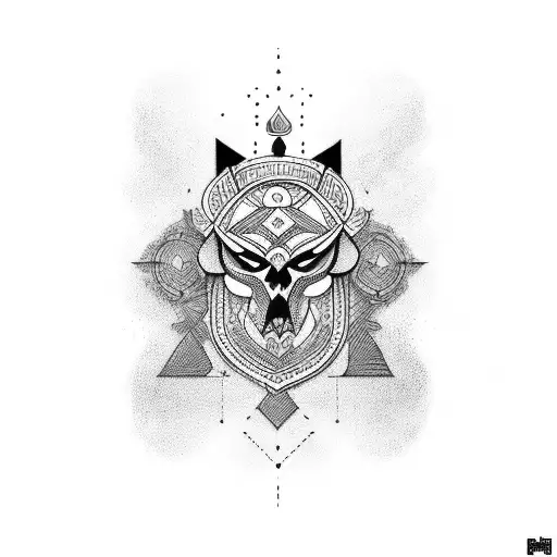 Nordic Tatoo On Back Modern Lines