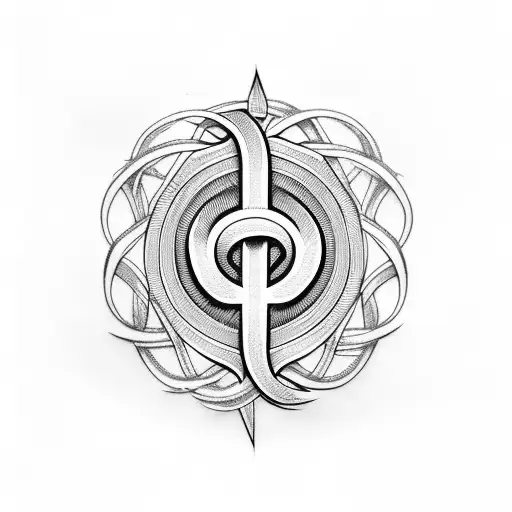 Norse Symbol On Back With Bands That Stretches To Each Limb