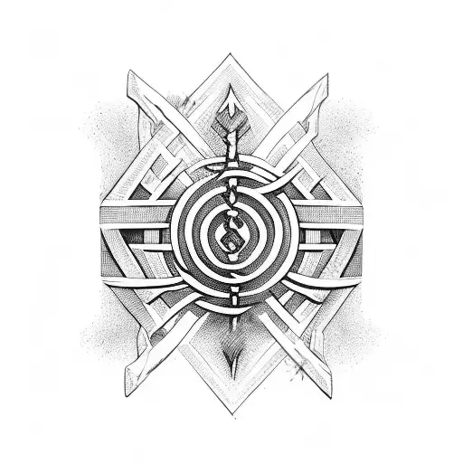 Norse Berzerk Rune With Bands That Stretches To Each Limb