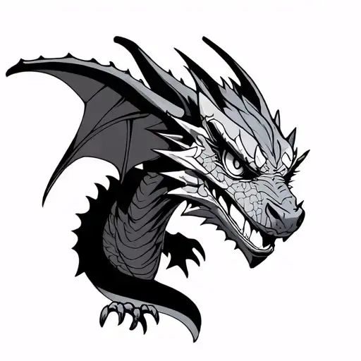 Black And Grey Spyro Dragon On Skateboard Deck