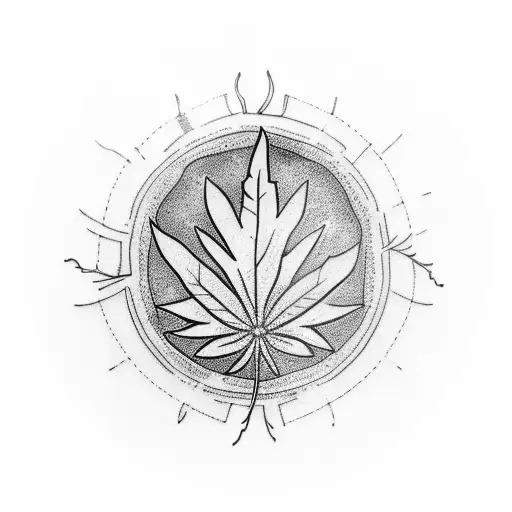 Saucer Beaming Up A Weed Leaf