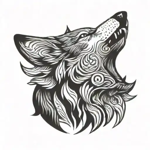 A Wolf Howling At A Full Moon With A Pop Art Twist