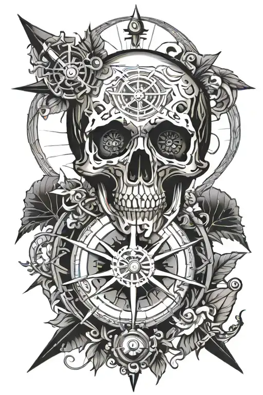 Skull And Compass Design