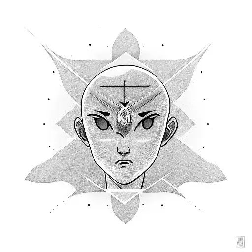 Aang Meditating With Music Notes Forming A Halo Around Him