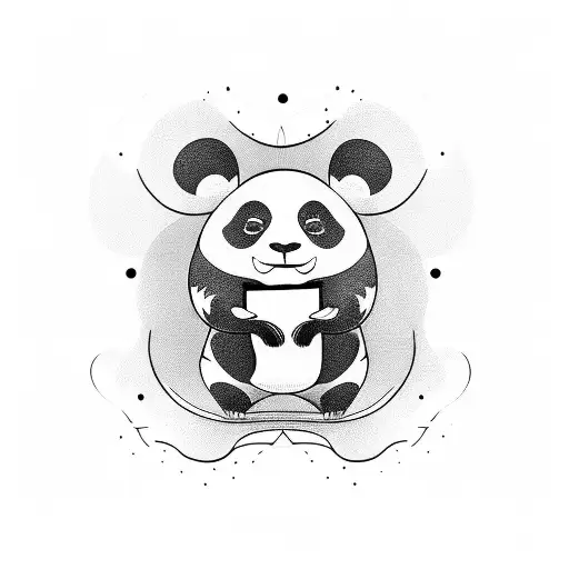 Panda Minimalista Con La Letra M En Alguna Parte