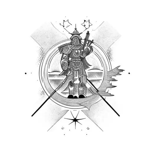 A Celestial Warrior Embracing The Universe