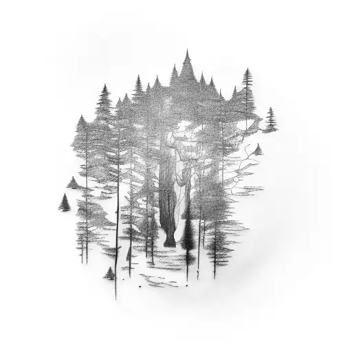 A Mirror Reflecting A Dense Forest