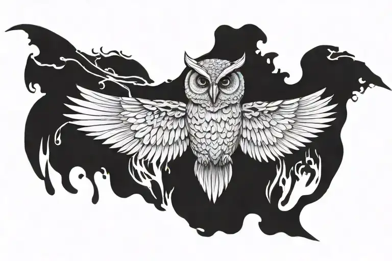 Owl Spread Wings
