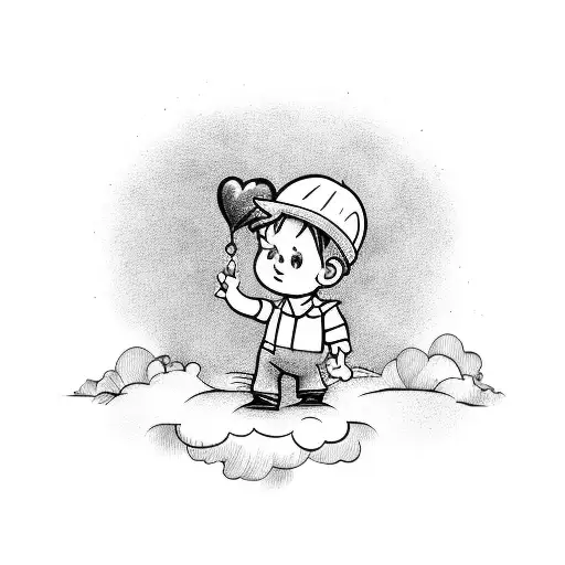 Little Boy Hang On Heart Ballon