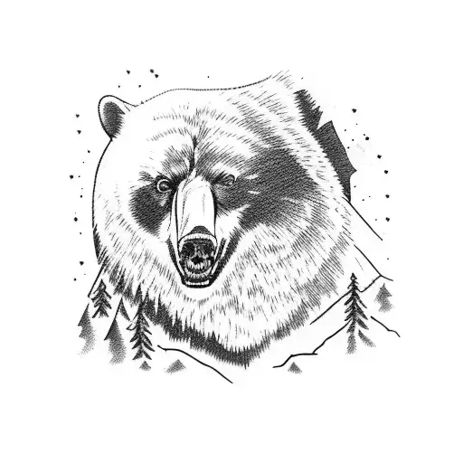 Davey Crockett Fighting A Bear