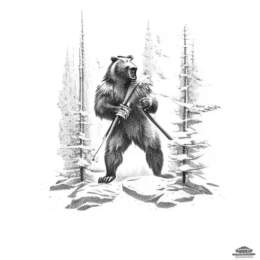 Davy Crockett Fighting A Bear
