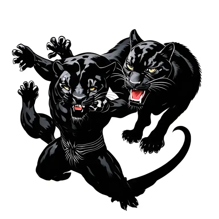 2 Black Panther Fighting