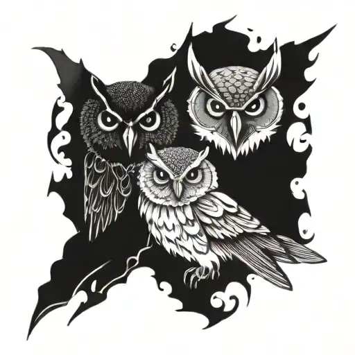 Owl And Bat Face Combo
