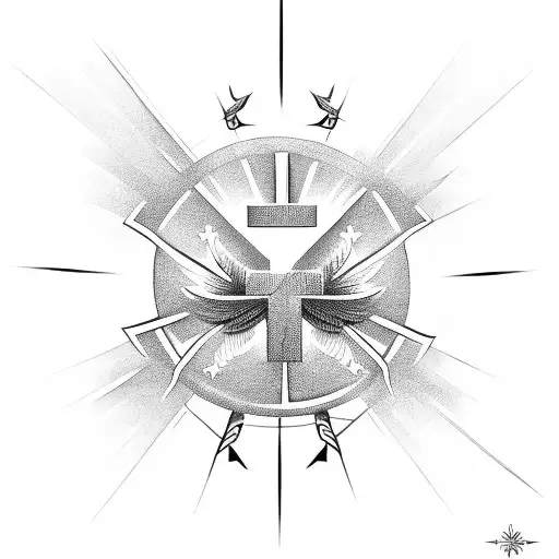 Christian Cross With Doves