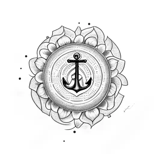 Anchor With Sunflower In The Back