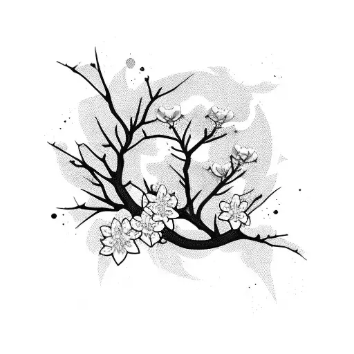 Lead With Love With Cherry Blossoms Bracnhing Out From The Words