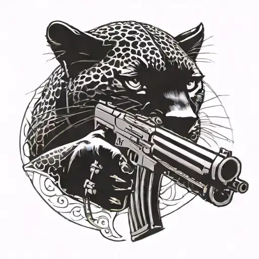 Panther And Gun