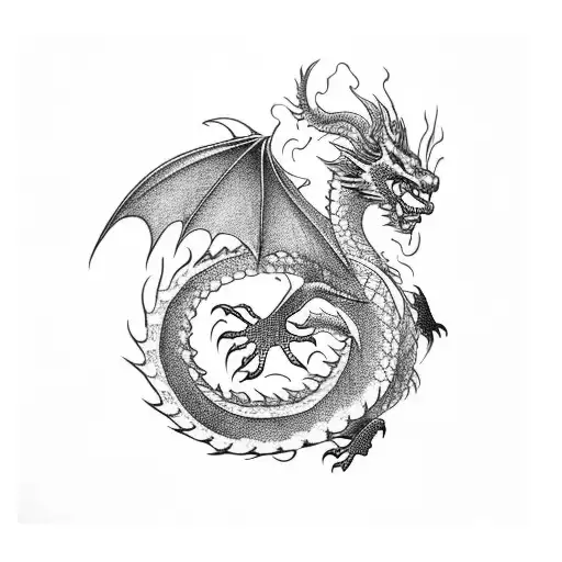 Dragon Conceptual Black Work Chinese