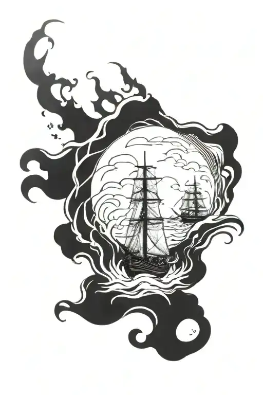 Burning Boats In Fire Japanese Style