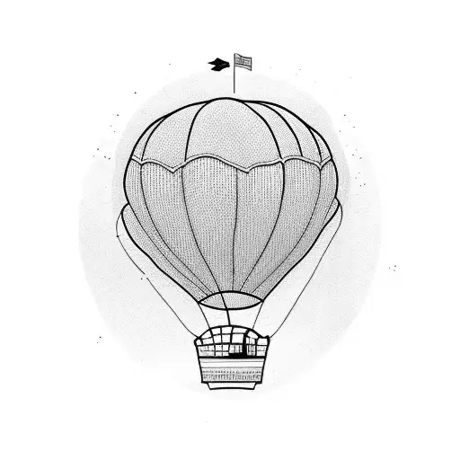 Abstract Hot Airballoon Done In A Minimal Style