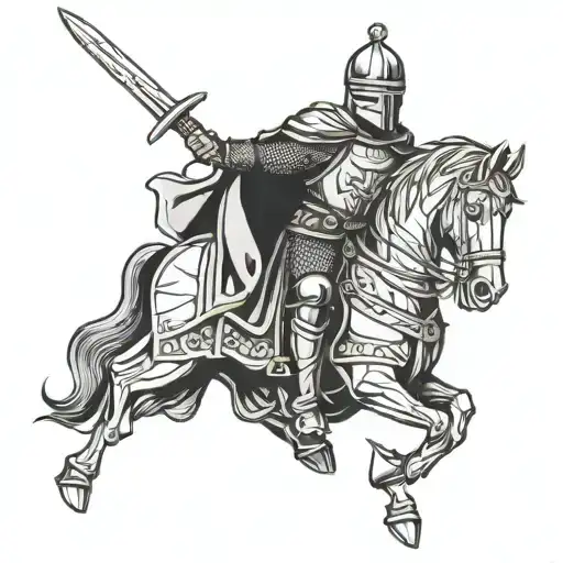 English Crusader Knight With Sword
