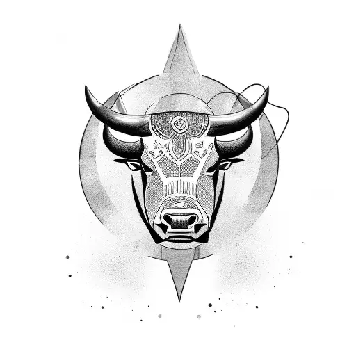 A Strong Bull With A Halo Representing Inner Strength